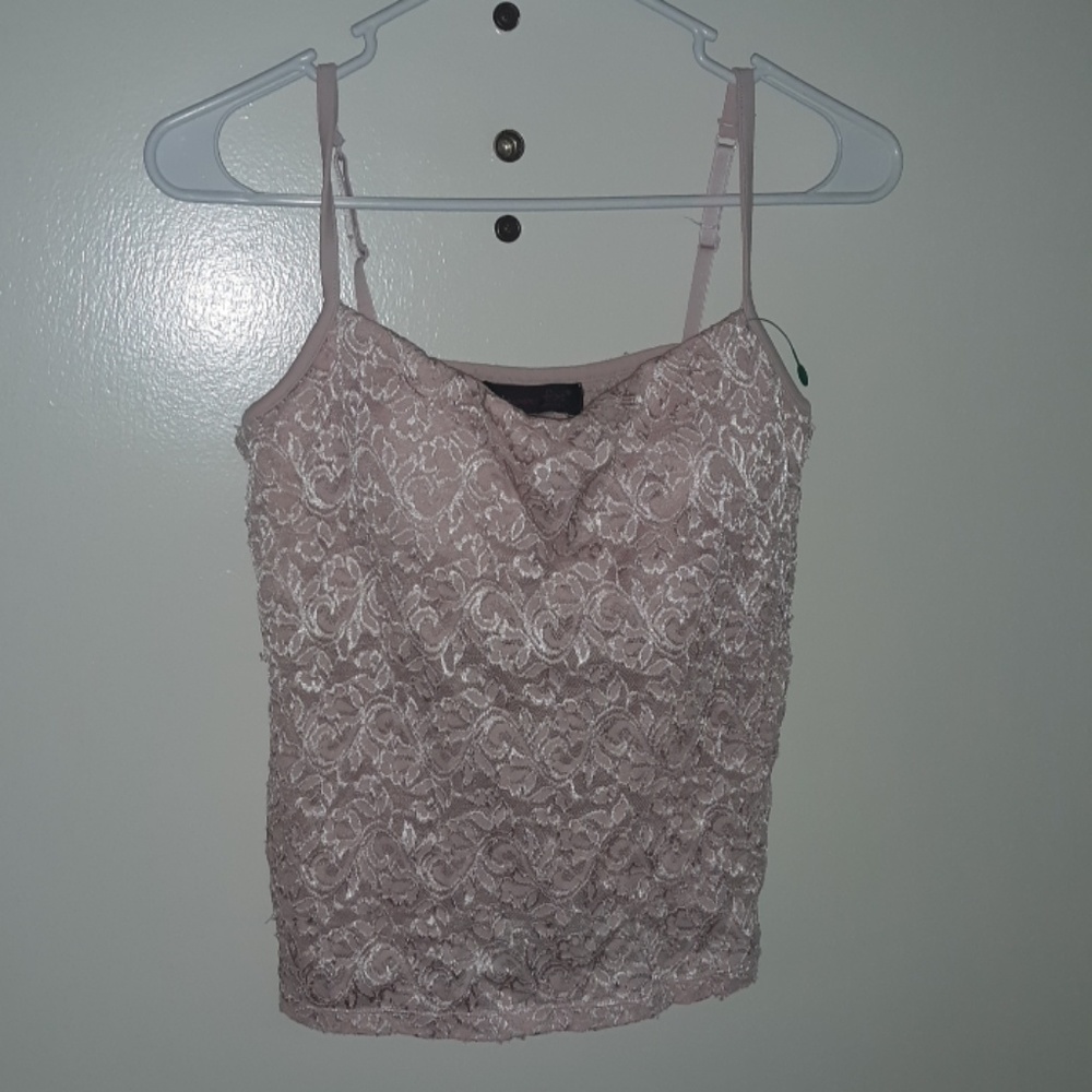 Pink lace top with built in bra